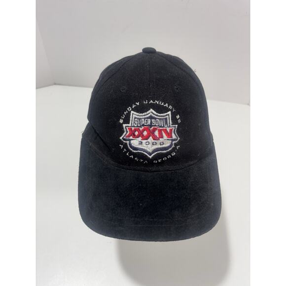 Super Bowl XXXIV 2000 Atlanta Ga. Rams vs Titans Vintage Black Snapback Hat Cap - Picture 1 of 7